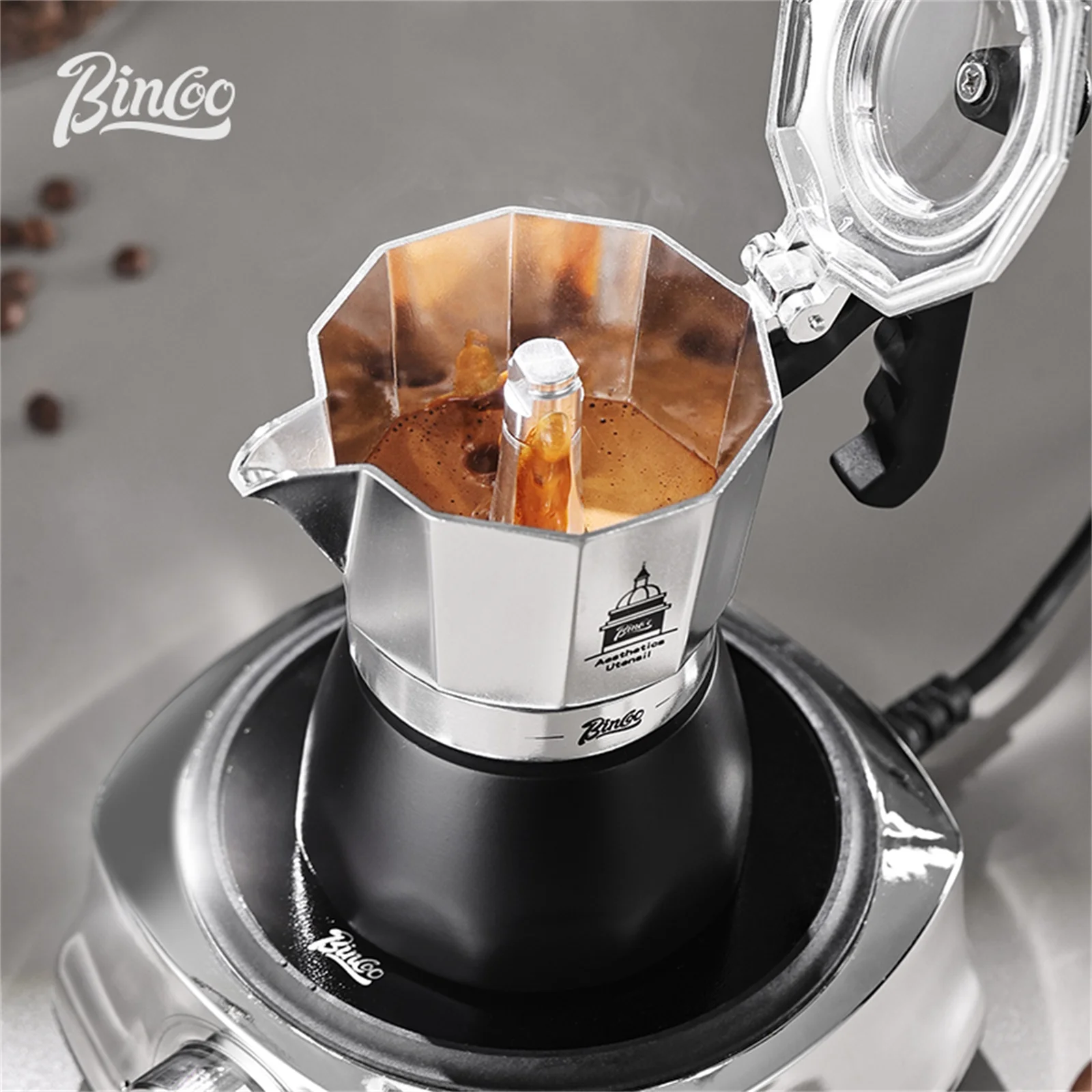 BINCOO Double Valve Moka Pot，E - đánh giá và giá Coffee Equipment Espresso