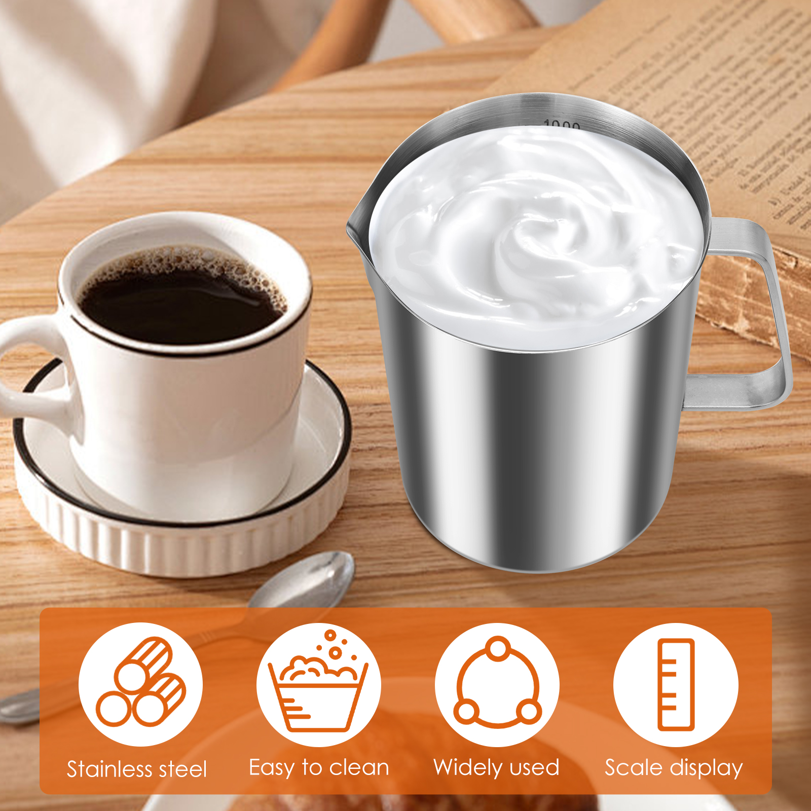 500/1000ML Stainless Steel Mil - đánh giá và giá Milk Steaming Pitcher