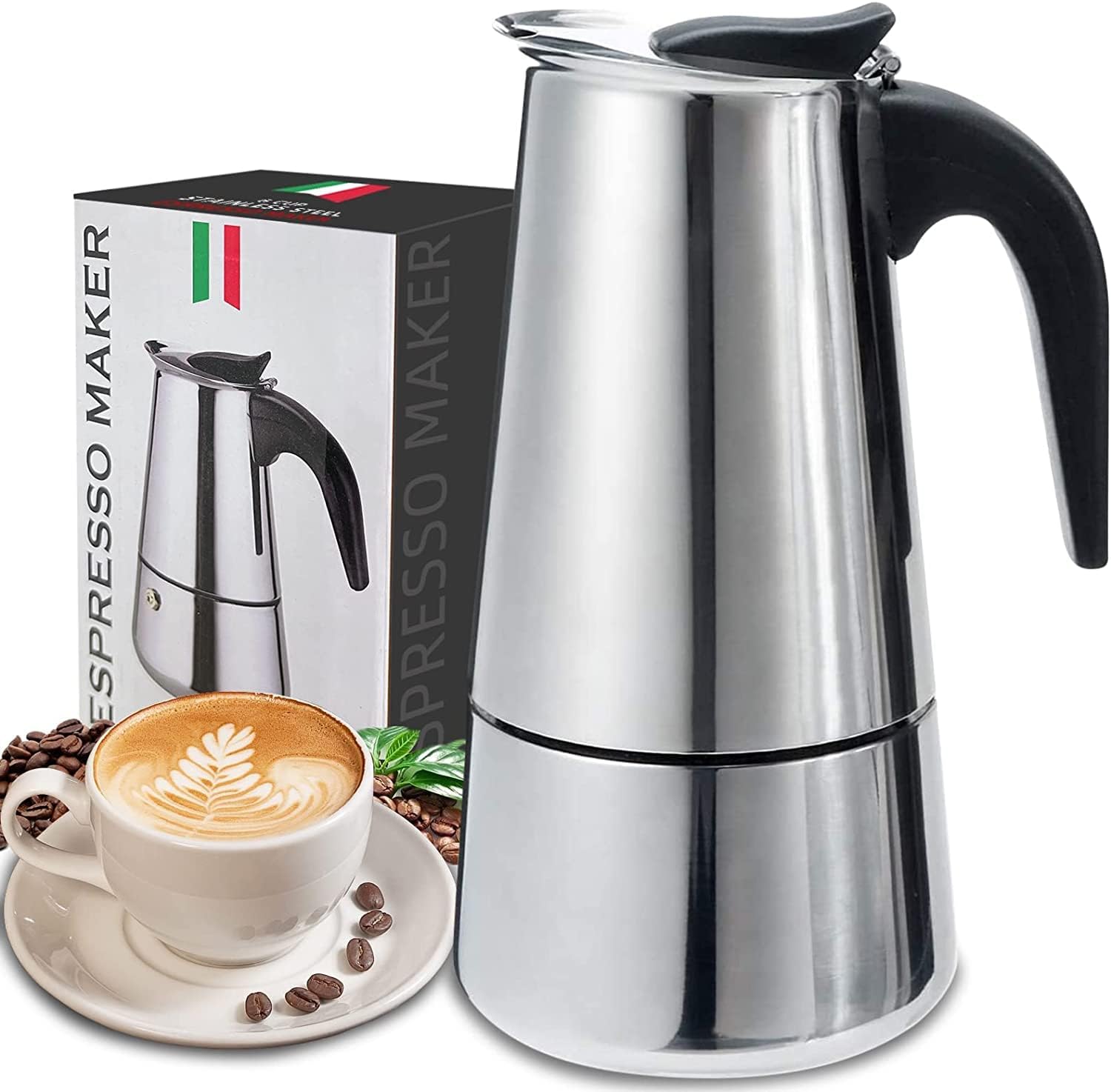 4/6/9 Cups Moka Pot Caffe Mach - đánh giá và giá Coffee Equipment Espresso