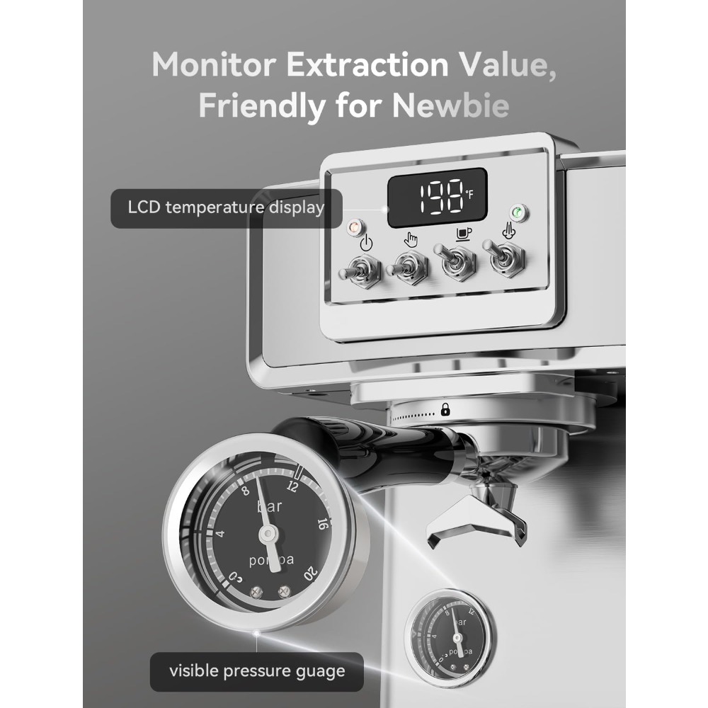 58mm Professional Espresso Cof - đánh giá và giá Pressure Gauge Espresso