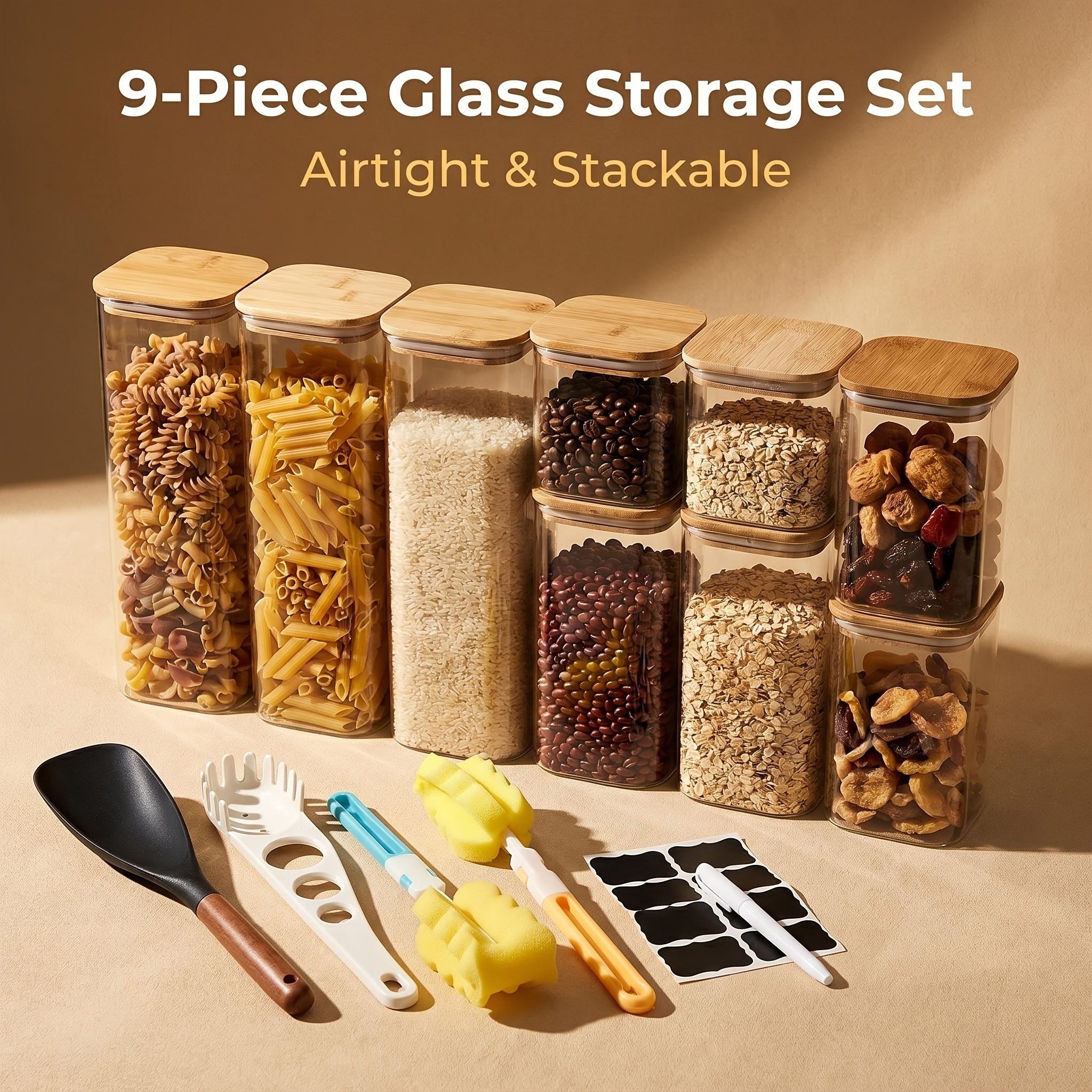 6/9pcs Set of Glass Storage Ja - đánh giá và giá Coffee Equipment Used